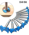 Self-centering hole saw drill bit set, blue-coated, 12 pcs, woodworking, 30mm