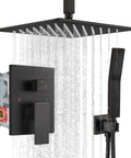 Ceiling Mount Shower System With Rain Showerhead And Handheld Sprayer, High Pressure Trim Kit, All Metal Brass Valve, 10 Inch Oil Rubbed Bronze Showerhead