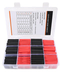 Heavy Duty Heat Shrink Tubing Kit 220 Pcs 3 To 1 Adhesive Lined Marine Grade Black and Red in open case