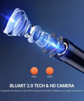 Close-up of 5.5mm Ultra Slim Industrial Endoscope With 1080P Borescope Camera lens components and Bluart 2.0 technology