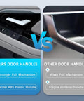 Comparison of Mercedes Interior Door Handle Repair Kit vs other handles, highlighting stronger mechanism and durable ABS plastic for C-Class and GLK models.