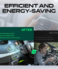 Slick Plug And Play AC Heater Blower Motor Resistor For Ford Explorer Ranger shows control panel before and after installation.