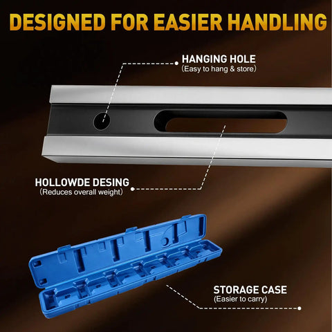 Pro Machinist Straight Edge And Feeler Gauge For Engine Block Inspection with hanging hole, hollow design, storage case