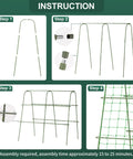 Assembly instructions for Cucumber Trellis for Raised Garden Bed, Rustproof Metal Garden Arch Trellis for Climbing Plants Support.