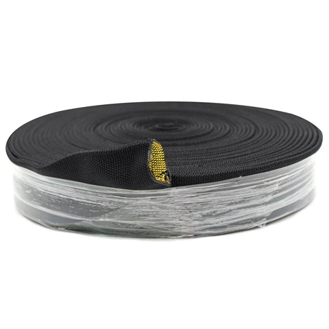 One Inch Hydraulic Hose Burst Protection Sleeving Nylon Guard Sleeve 50 Feet Black With Yellow Inner Liner on roll