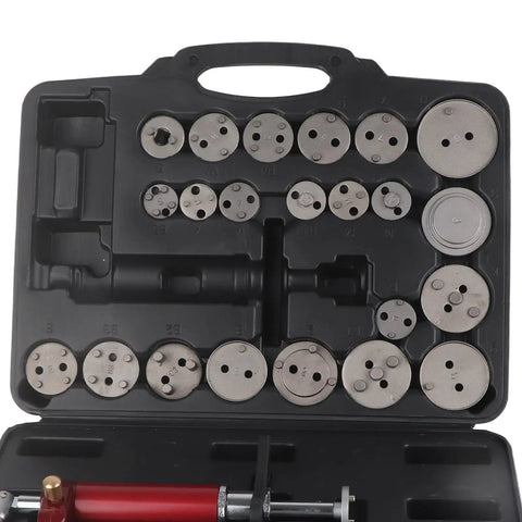 Rear Brake Caliper Rewind Tool For Cars Portable 118 PSI Pneumatic Piston Wind Tool in case with multiple adapters
