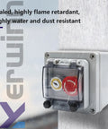 Button Box With Red Emergency And Green Momentary Stop Switch For Industrial Use IP67 Outdoor Waterproof ABS Plastic Enclosure