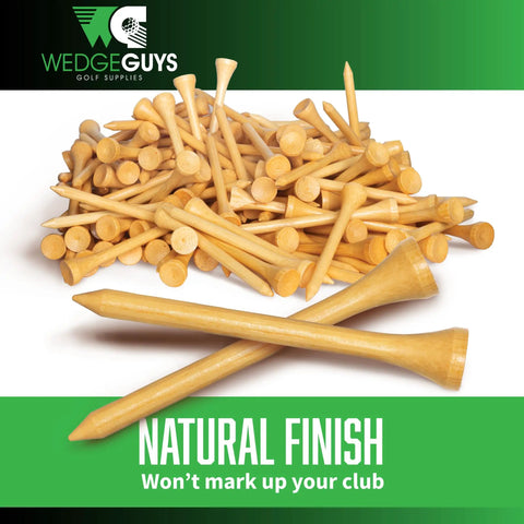 Biodegradable Bamboo Golf Tees One And A Half Inch 100 Count Stronger Than Wood Tees Lower Friction For Longer Drives PGA Approved Bulk Bag