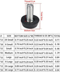 Premium Adjustable Leveling Feet With Screw On Mount M6 Thread Furniture Shim with measurements for various sizes and dimensions.