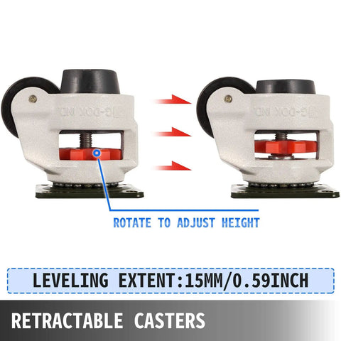 Heavy Duty Self Leveling Casters Set Of 4 Smooth Rolling 2.5 Inch Wheels With 3300 Lb Load Capacity Built Tough For Workbenches And Garage Tool Racks With 360 Swivel Plates And Easy Twist Lock Handles