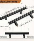 Matte Black Drawer Pulls 30 Pack 3 Inch Hole Center Cabinet Handles dimensions shown.
