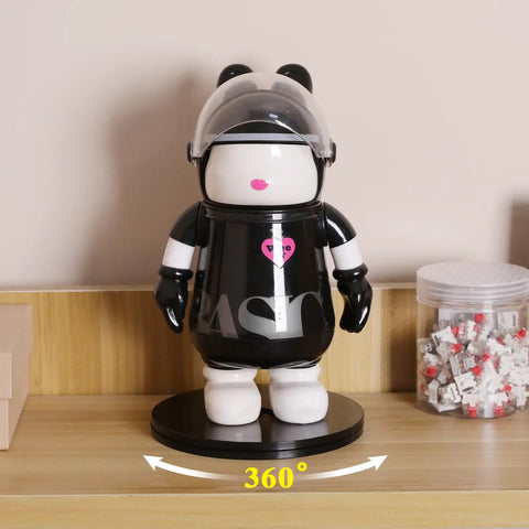 Decorative figure on 6 Inch Black Lazy Susan Turntable With Ball Bearing, 360 Degree Rotation, Smooth Spin For Spice Rack Kitchen Pantry Table Decor, Holds Up To 30 Lb Ideal For TV Monitors, Laptops, Cakes And More.