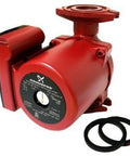 Heavy Duty Cast Iron Recirculating Pump 1 25 HP 115 Volt Top Shelf Workhorse with red casing and rubber gaskets for easy installation.
