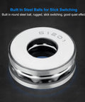 Close-up of stainless steel ball bearing component from Hidden Door Hinge 360 Degree Pivot Beefy Heavy Duty Concealed Hinge.