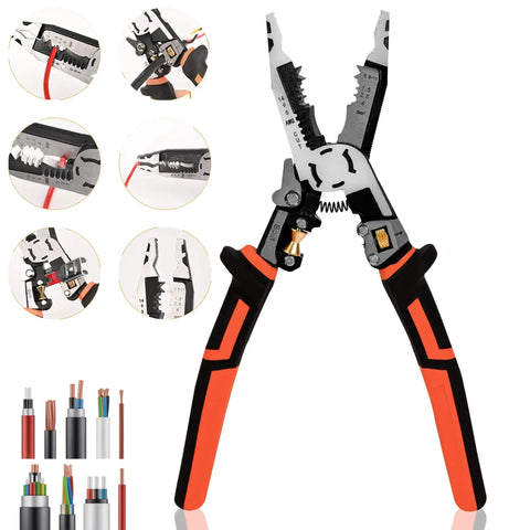 All In One 10 In 1 Wire Stripping And Crimping Tool For Pros And DIYers Versatile Cable Cutter And Pliers Heavy Duty AWG 22 To 10