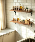 Floating Shelves Wall Mounted Set Of 2 With Heavy Duty Wood Construction Built To Last And Reinforced Anti Sag Brackets Includes 12 Hollow Wall Anchors And Complete Installation Kit For Drywall And Concrete, walnut kitchen shelves