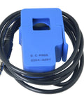 SCT-013 Blue Non Invasive AC Current Sensor With Split Core Clamp And One Meter Wire For Plug And Go Energy Measurement and home wiring fixes, compact design.