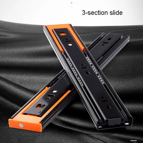 Heavy Duty Ball Bearing Drawer Slides With Soft Close Telescoping Drawer Runners Full Extension, 3-section, side mount