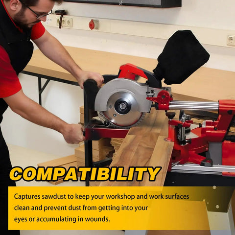 Fits 45mm To 50mm Miter Saw Outlets With Zippered Dust Bag Adjustable Bracket Universal Dust Collector Bag For 255 Model
