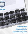 550 Piece Roll Pin Set With Storage Case For Diy Home Improvement And Auto Repair Slotted Hollow Roll Pins Made From 65Mn Steel With Black Oxide Finish Expansion Pins That Flush Install Includes Sizes M1.5 Through M6 in labeled storage box