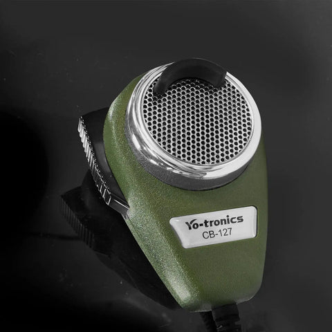 Noise Cancelling 4 Pin Metal Plug Dynamic CB Microphone for Ham Radio and Truckers, Rugged Trucker Mic, Ranger Green