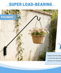 Rock Solid Adjustable Deck Hook Wall Pole Extending Twenty Eight To Forty Three Inches For Backyard Display of flowers in hanging basket.
