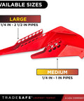 Red Ball Valve Lockout Device For 1/4 To 1 In Pipe Diameter, 6 LOTO Holes displayed in medium and large sizes