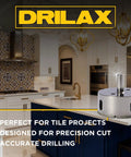 Kitchen counter with 3 Inch Diamond Hole Saw Kit With Drill Guide For Vessel Sinks Recessed Lights Plumbing Access