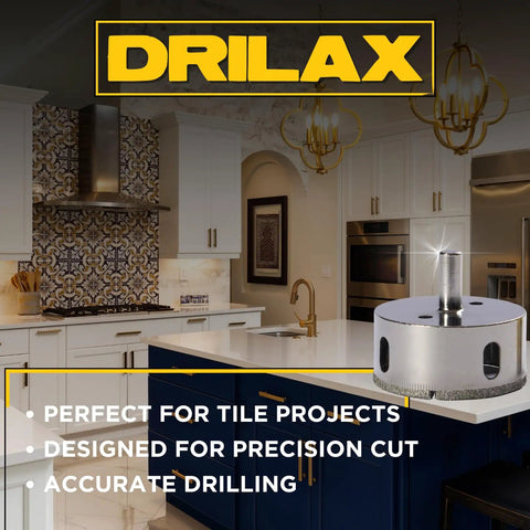 Kitchen counter with 3 Inch Diamond Hole Saw Kit With Drill Guide For Vessel Sinks Recessed Lights Plumbing Access