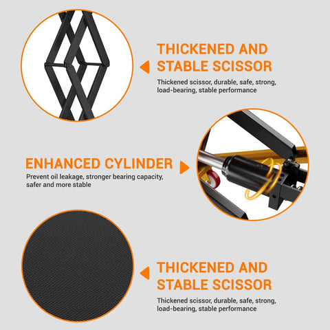 Heavy Duty Hydraulic Lift Table Cart 330 Lbs Dual Scissor Hoist Thick Powder Coated Steel close-up of durable scissor mechanism features.