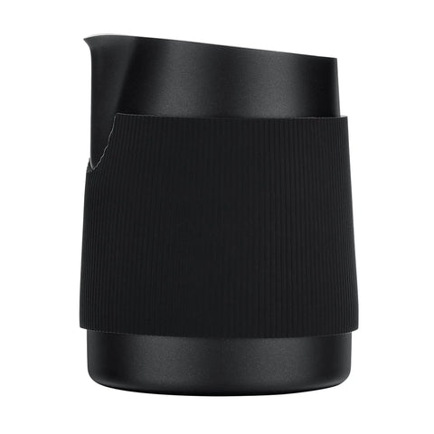 Handleless Milk Frothing Jug for Latte Art, 15.2 oz Stainless Steel Milk Pitcher with Sharp Pour Spout, Black, 450 ml