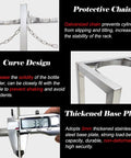 Rock Solid Heavy Duty Propane Tank Cart Rack For 8 To 10 Liter Cylinders With Zero Hassle Swivel Wheels And Thick 304 Stainless Steel Build showing protective chain, curve design, and thickened base plate features.