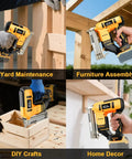 Smooth Operator 18 Gauge Cordless Brad Nailer And Stapler Brushless Design Works Like A Dream With DeWalt 20V Batteries used in yard maintenance and furniture assembly.