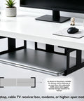 Super Rugged Under Desk Laptop Mount handles devices up to 1.18 inches thick with a black bracket displaying a laptop under a desk.