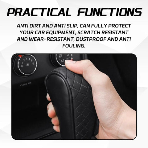 Hand gripping Leather Gear Shift Knob Cover With Upgraded Anti Slip Grip For Cars Trucks And SUVs Universal Fit Black Premium Soft Leather