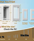 Components of Recessed Wall Outlet Box For TV Mounts And Home Theater 1 Gang Flush Mount Electrical Box with plates and screws