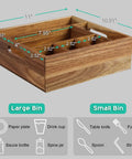 Acacia Wood Utensil Holder And Plate Organizer For Parties Six Compartment Silverware Caddy dimensions chart
