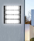 Stadium Flood Light 200W IP67 Water-Resistant 180° Adjustable Bracket mounted on a wall in rain.