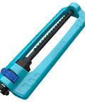 Oscillating Sprinkler With Adjustable Spray And 16 Clog Resistant Nozzles Metal Base For Up To 3600 Sq Ft Coverage Compatible With Garden Hoses