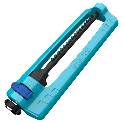 Oscillating Sprinkler With Adjustable Spray And 16 Clog Resistant Nozzles Metal Base For Up To 3600 Sq Ft Coverage Compatible With Garden Hoses