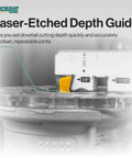 Matchfit Dovetail Router Bit 14 Degree Cutter, 1/2 Inch Diameter, 1/4 Inch Shank with laser-etched depth guide