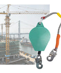 Heavy Duty Self Retracting Lifeline Built Tough For Day Shift Crews 16 Foot Fall Arrest Lanyard with dual disc brake and green pulley