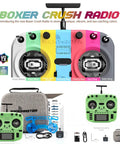 Boxer Crush EdgeTX 2.4G 16CH Transmitter With ExpressLRS RF System AG01 Hall Gimbals Cherry Red and accessories shown
