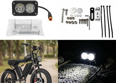 Super Bright 20W 6500K LED Headlight For Electric Bikes And ATVs Waterproof Front Light With Universal 3 Pin Connector Ready For 12V To 60V Rides And Motorcycles