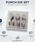 Drop Shaped Die Cutter Set With 7 Pieces In 45 Steel for jewelry making and crafting, showing various sizes of precise flat bottom punches.