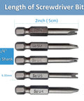 Heavy Duty U Shaped Spanner Screwdriver Bit Set, 5 Piece S2 Steel Magnetic Power Drill Kit showing 1/4 inch hex shank driver bits.