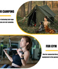 Snap hooks, 3-inch galvanized steel, for camping and gym use; collage of outdoor tent scene and gym workout