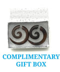 Boho Organic Wooden Earrings For Pierced Ears in gift box, Natural Brown Wood Faux Plugs And Tapers with 316L Posts