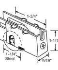 Illustration of Smooth Glide Sliding Glass Door Roller Kit DR-135 Pack Of 2 dimensions with steel construction