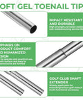 Eight Piece Aluminum Alloy Golf Club Shaft Extensions Set for Irons and Woods Putter Length Adjustment shown with product details.